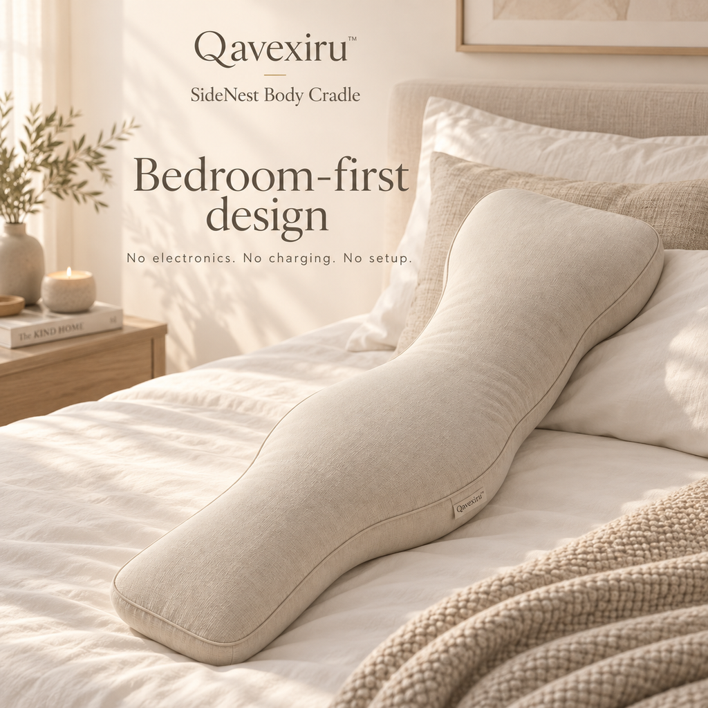 Qavexiru™ SideNest Body Cradle A Body Pillow Reimagined Around the Shape of You