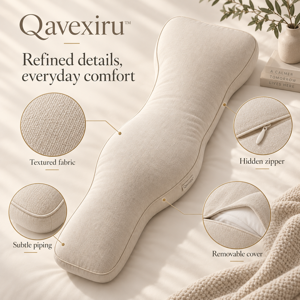 Qavexiru™ SideNest Body Cradle A Body Pillow Reimagined Around the Shape of You