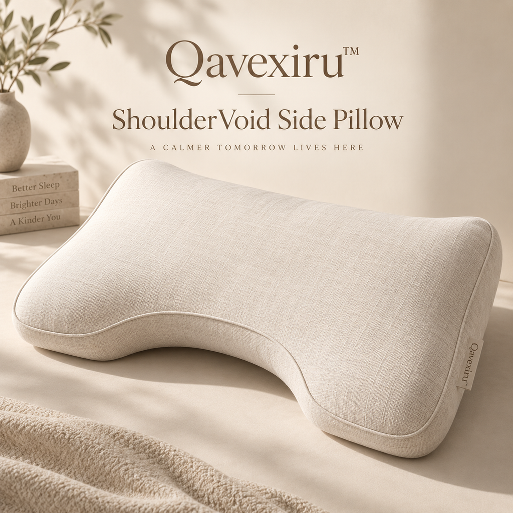 Qavexiru™ ShoulderVoid Side Pillow Your Pillow Supports Your Head.
