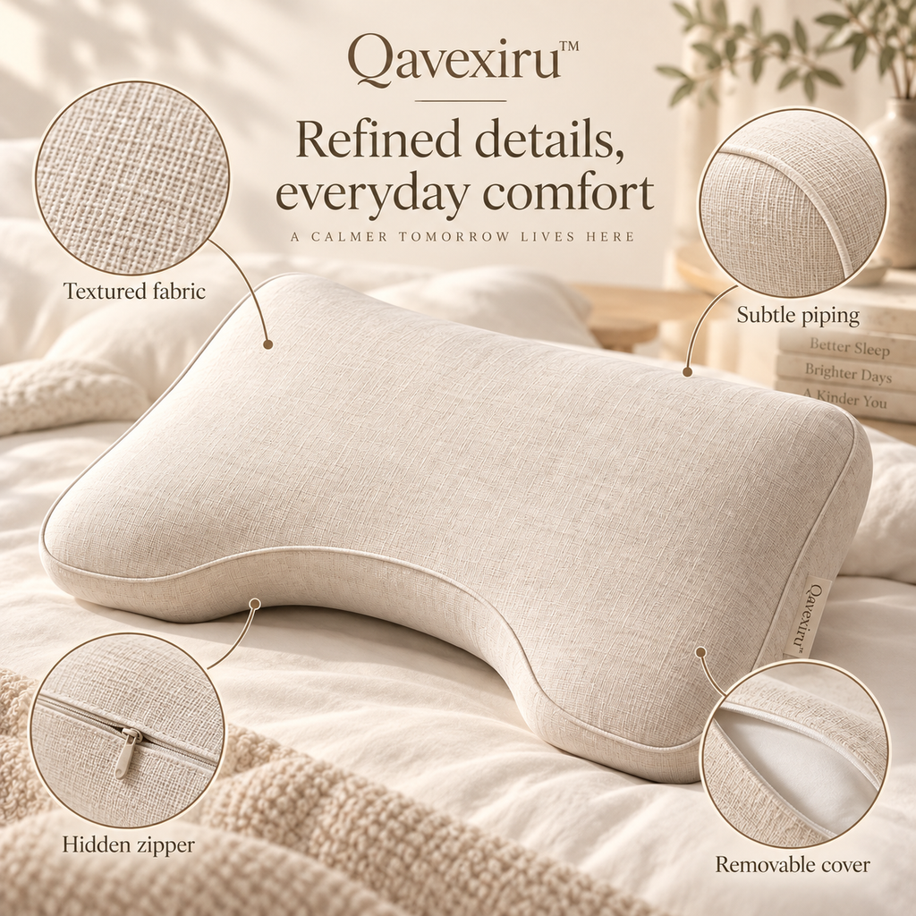 Qavexiru™ ShoulderVoid Side Pillow Your Pillow Supports Your Head.