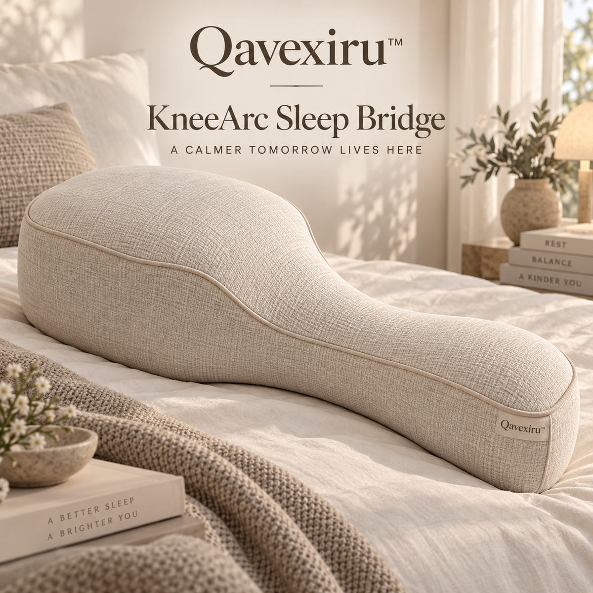 Qavexiru™ KneeArc Sleep Bridge  A Better Place for Your Legs to Settle