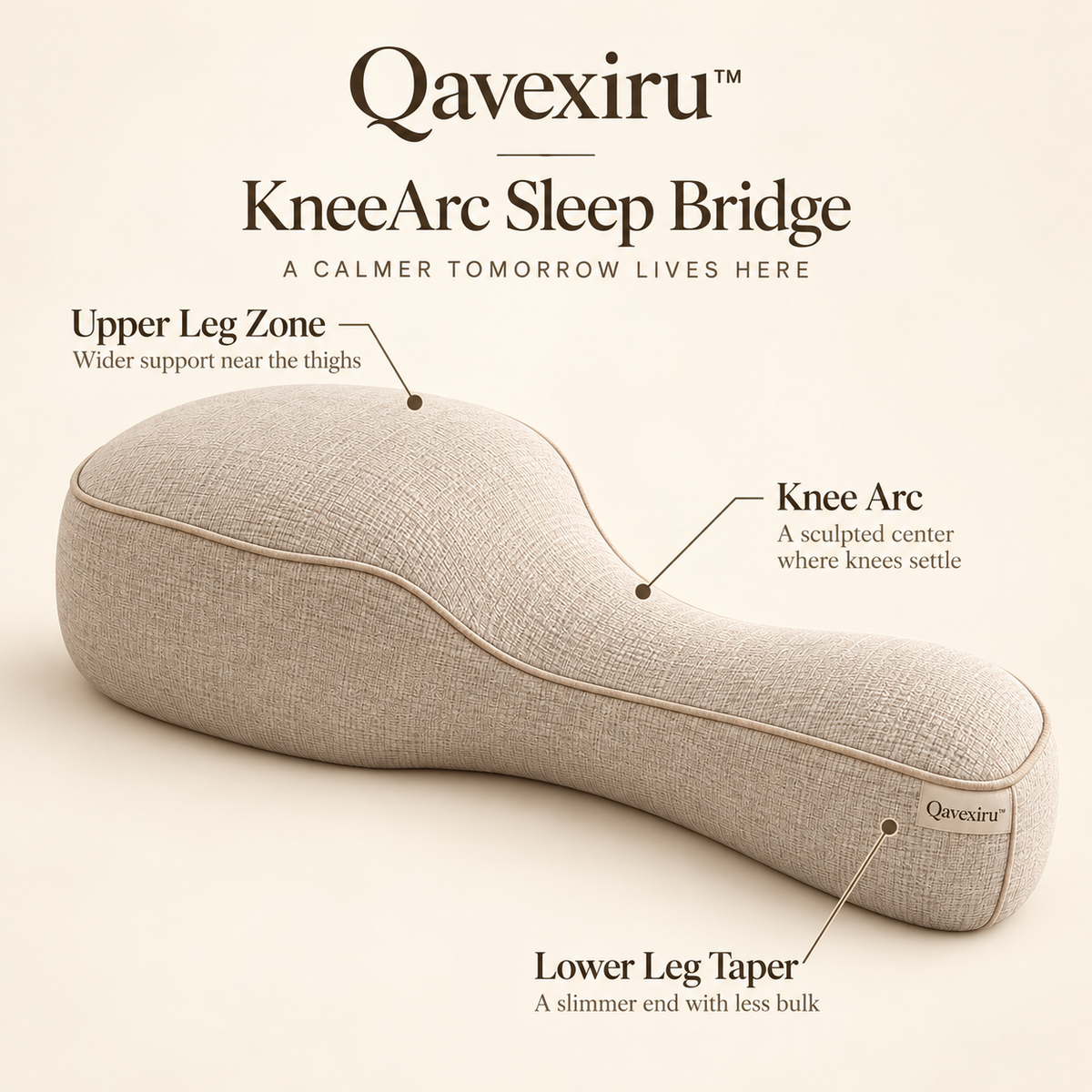 Qavexiru™ KneeArc Sleep Bridge  A Better Place for Your Legs to Settle