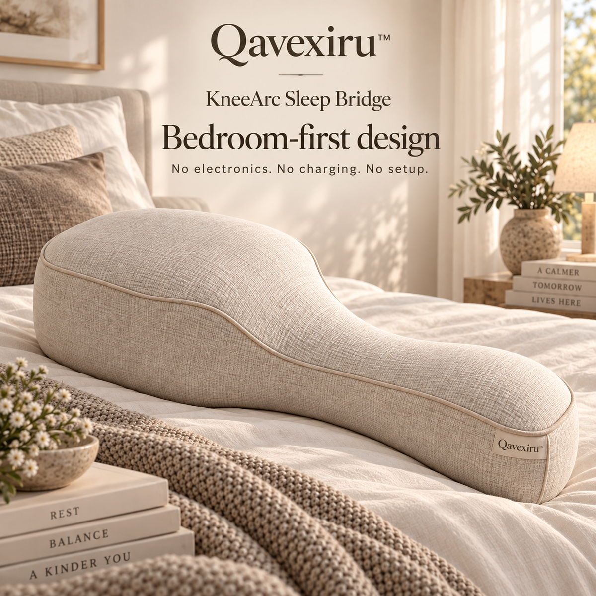 Qavexiru™ KneeArc Sleep Bridge  A Better Place for Your Legs to Settle