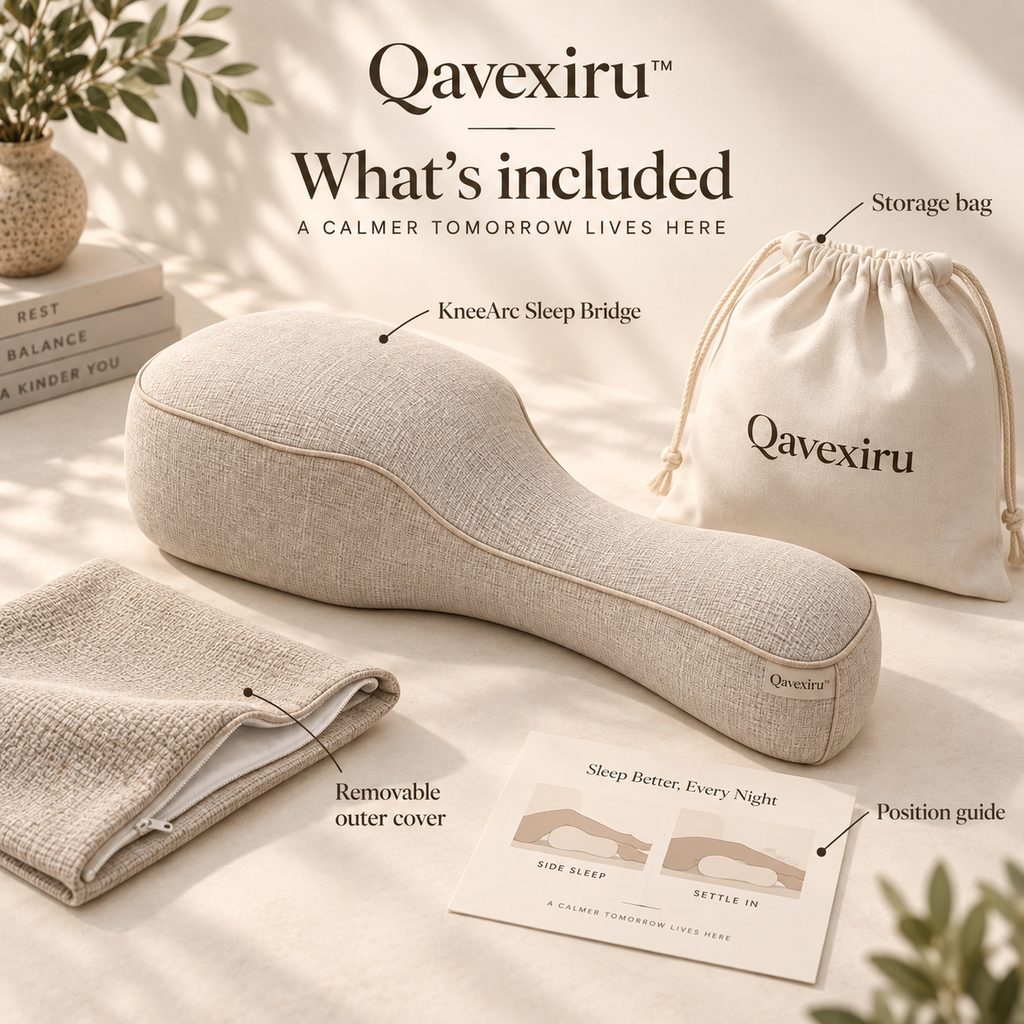 Qavexiru™ KneeArc Sleep Bridge  A Better Place for Your Legs to Settle