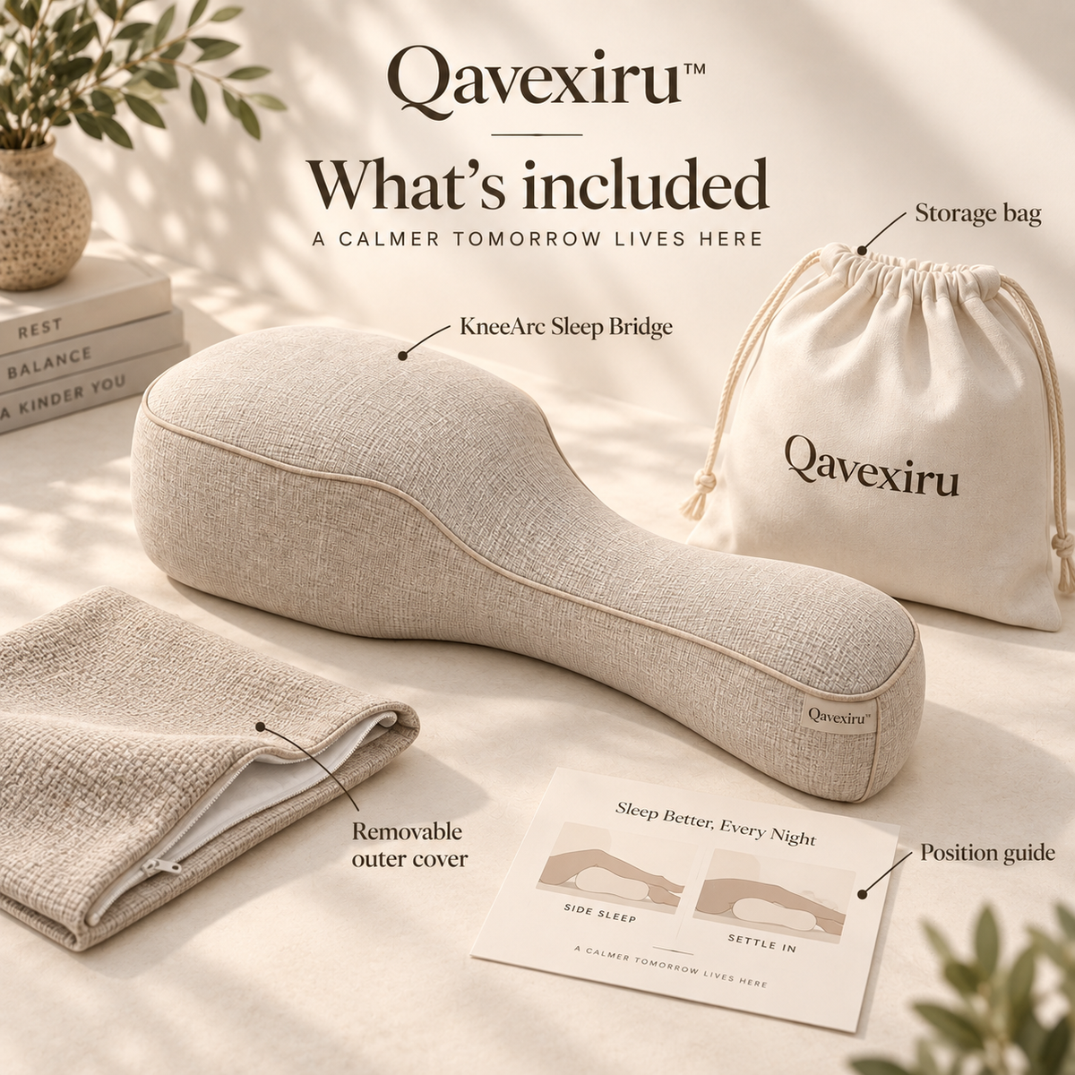 Qavexiru™ KneeArc Sleep Bridge  A Better Place for Your Legs to Settle