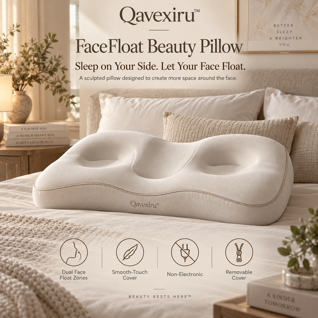Qavexiru™ FaceFloat Beauty Pillow  Sleep on Your Side. Let Your Face Float.
