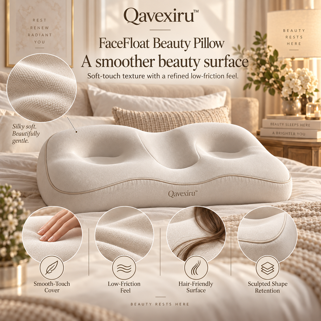 Qavexiru™ FaceFloat Beauty Pillow  Sleep on Your Side. Let Your Face Float.