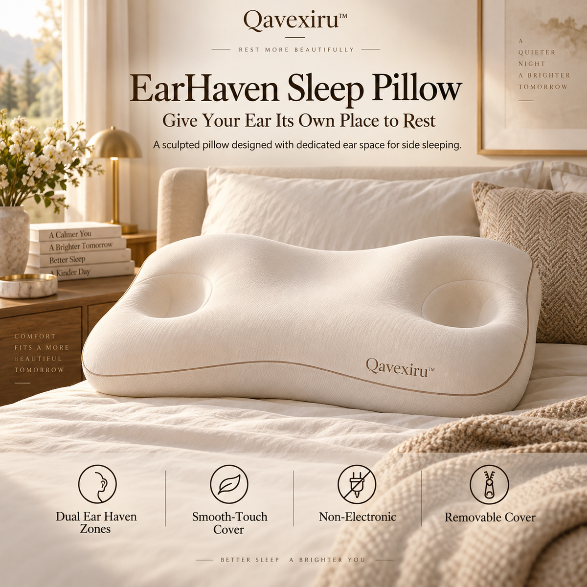 Qavexiru™ EarHaven Sleep Pillow Give Your Ear Its Own Place to Rest