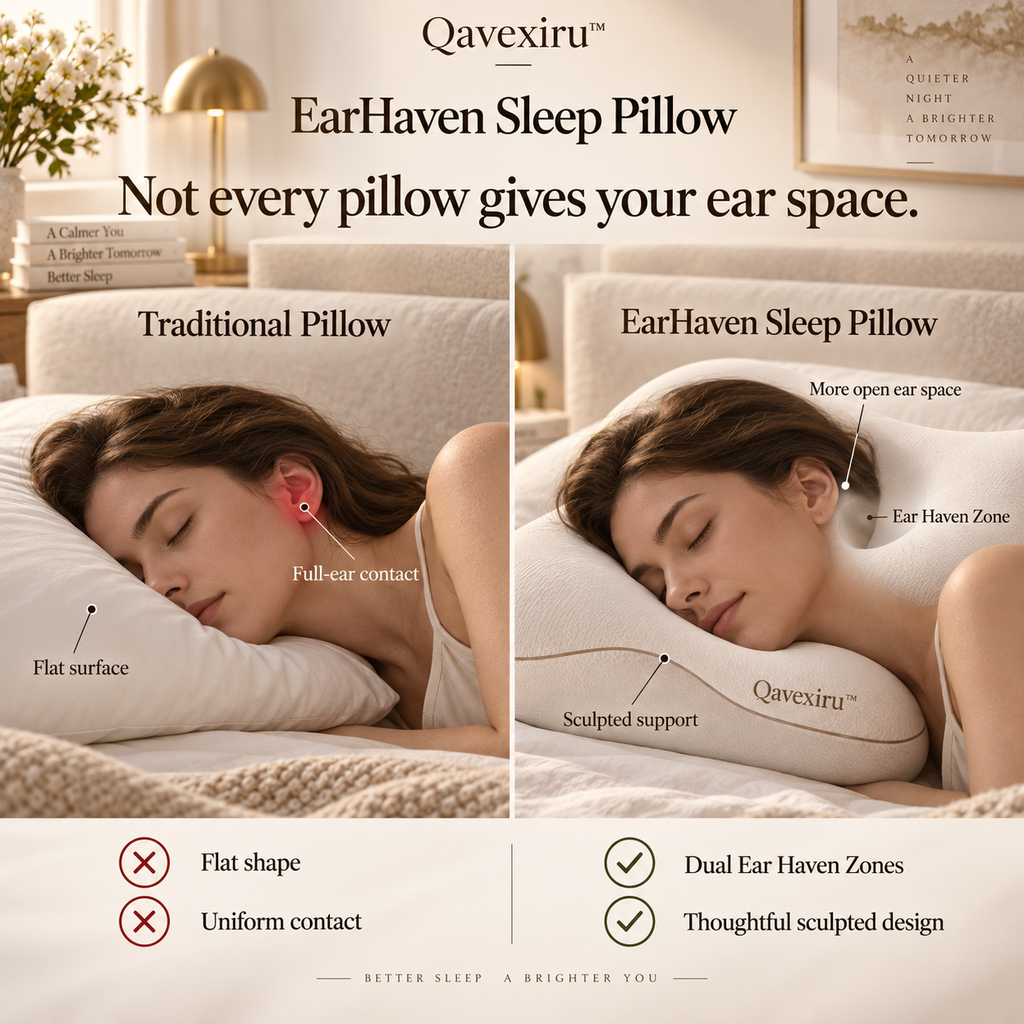Qavexiru™ EarHaven Sleep Pillow Give Your Ear Its Own Place to Rest