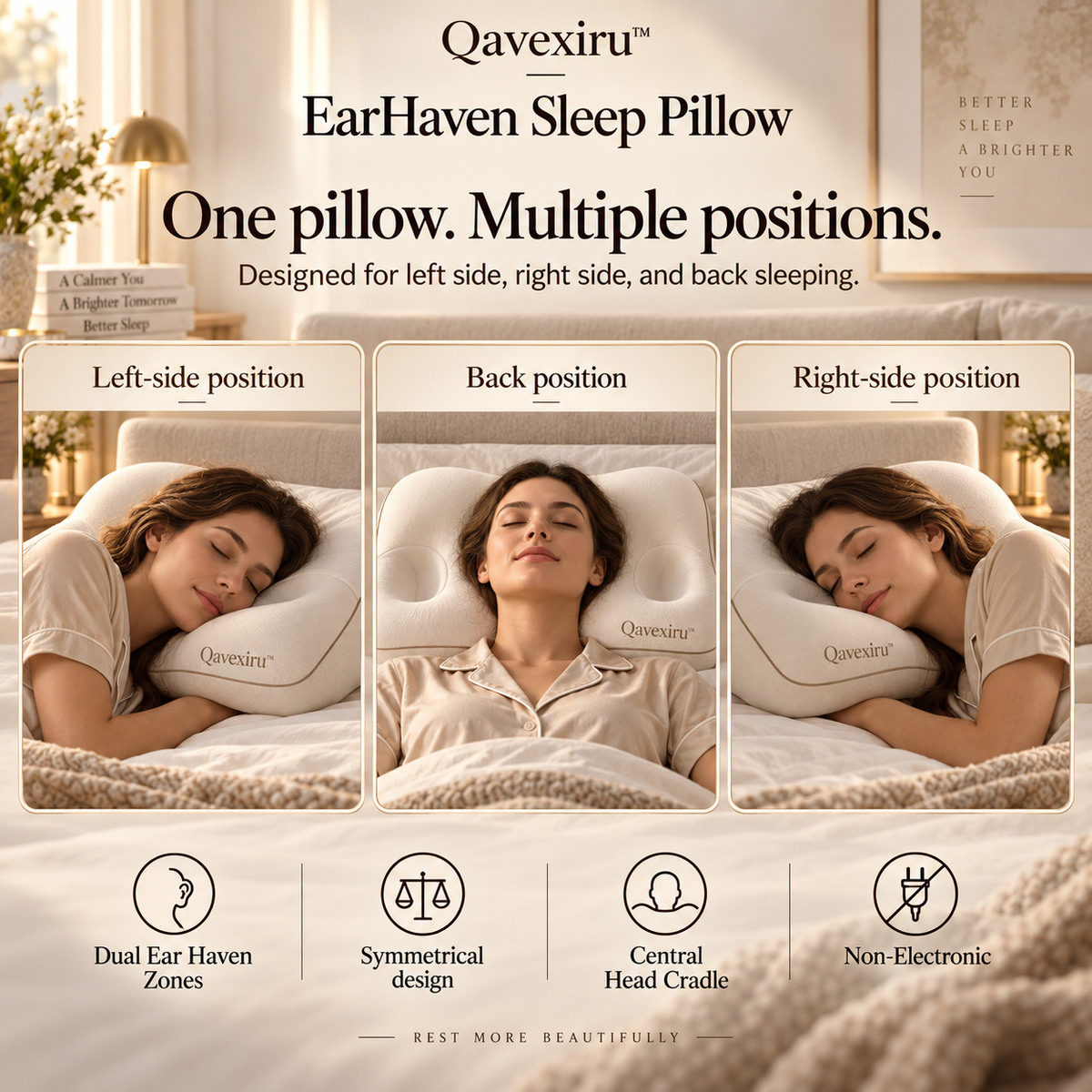 Qavexiru™ EarHaven Sleep Pillow Give Your Ear Its Own Place to Rest