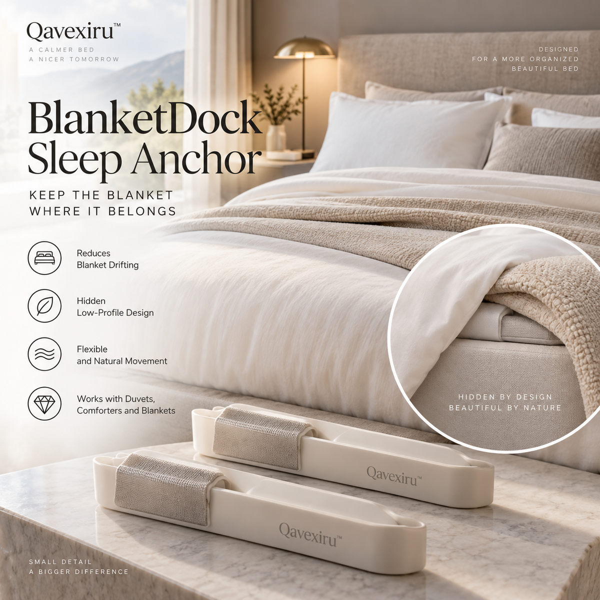 Qavexiru™ BlanketDock Sleep Anchor Keep the Blanket Where It Belongs