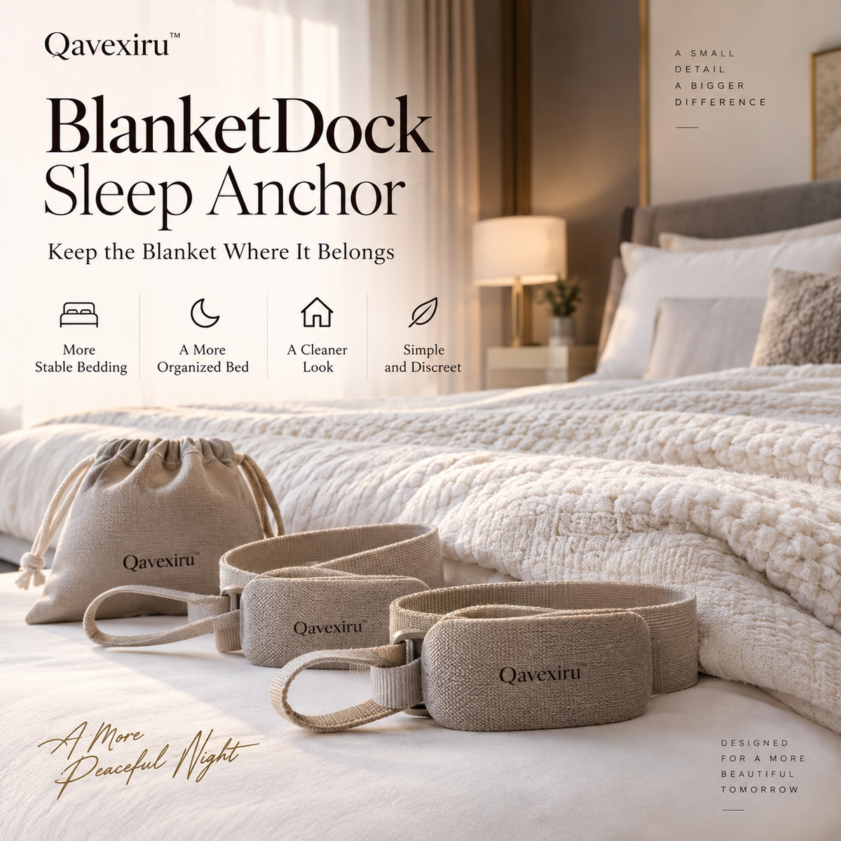 Qavexiru™ BlanketDock Sleep Anchor Keep the Blanket Where It Belongs