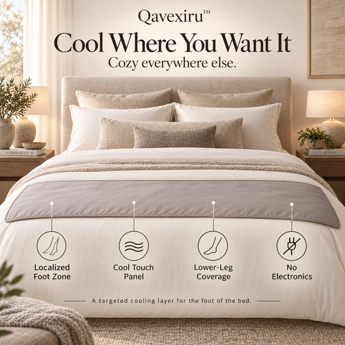 Qavexiru™ CoolFold Bed Scarf Cool the Part of the Bed That Actually Feels Too Warm