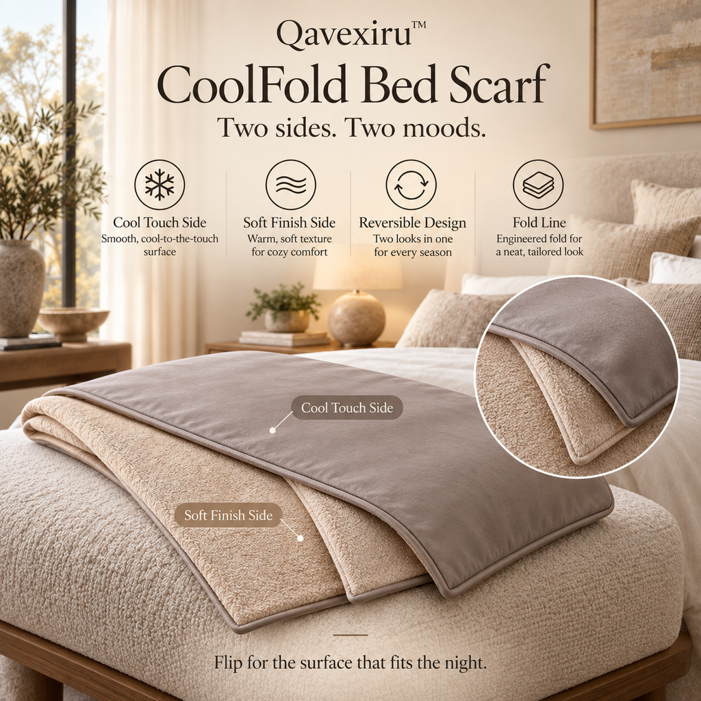 Qavexiru™ CoolFold Bed Scarf Cool the Part of the Bed That Actually Feels Too Warm