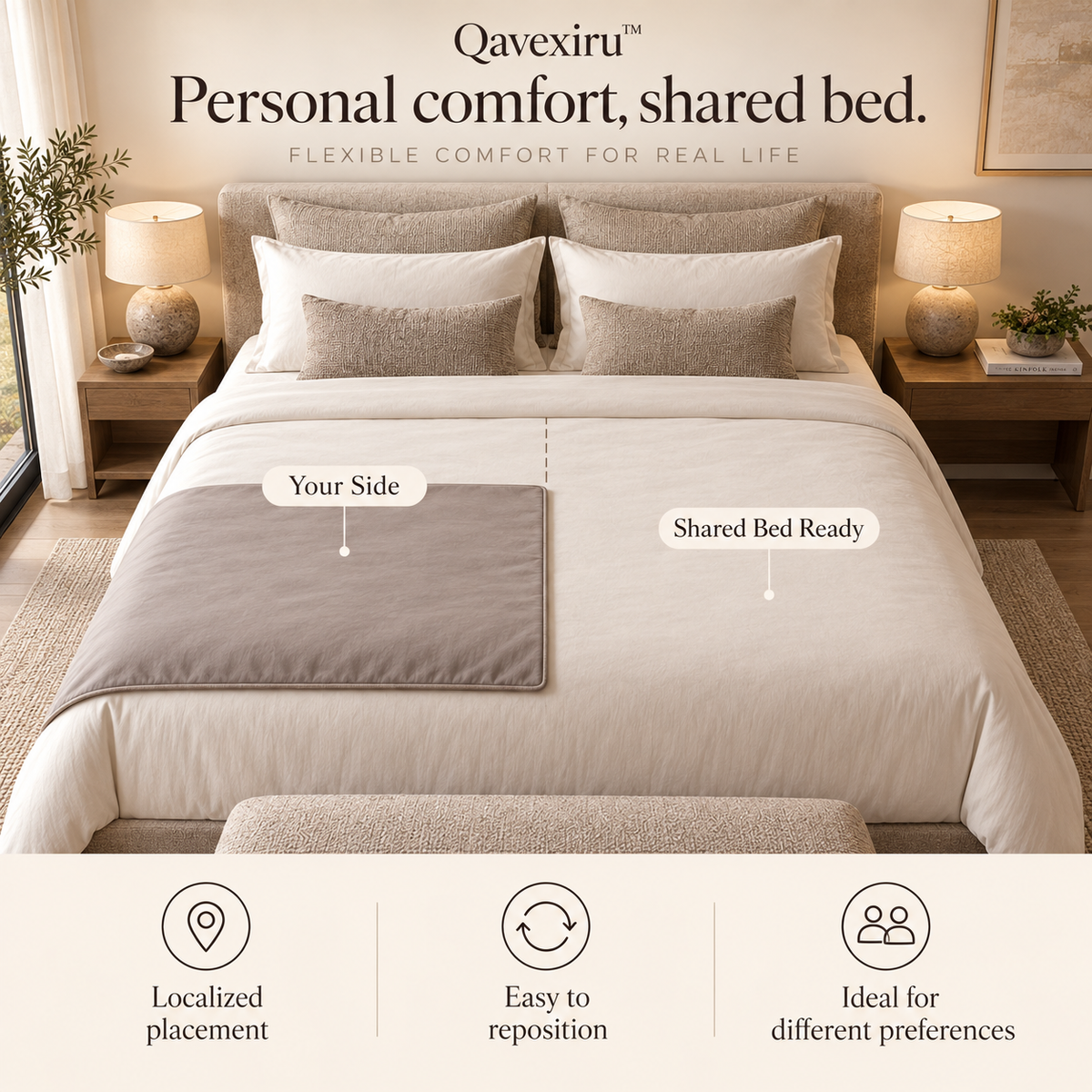 Qavexiru™ CoolFold Bed Scarf Cool the Part of the Bed That Actually Feels Too Warm