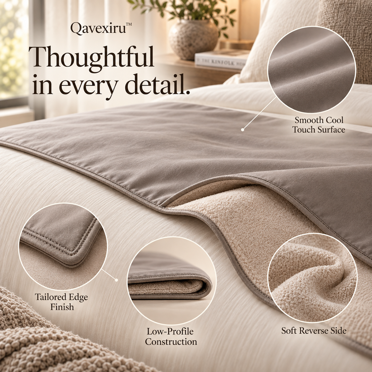 Qavexiru™ CoolFold Bed Scarf Cool the Part of the Bed That Actually Feels Too Warm