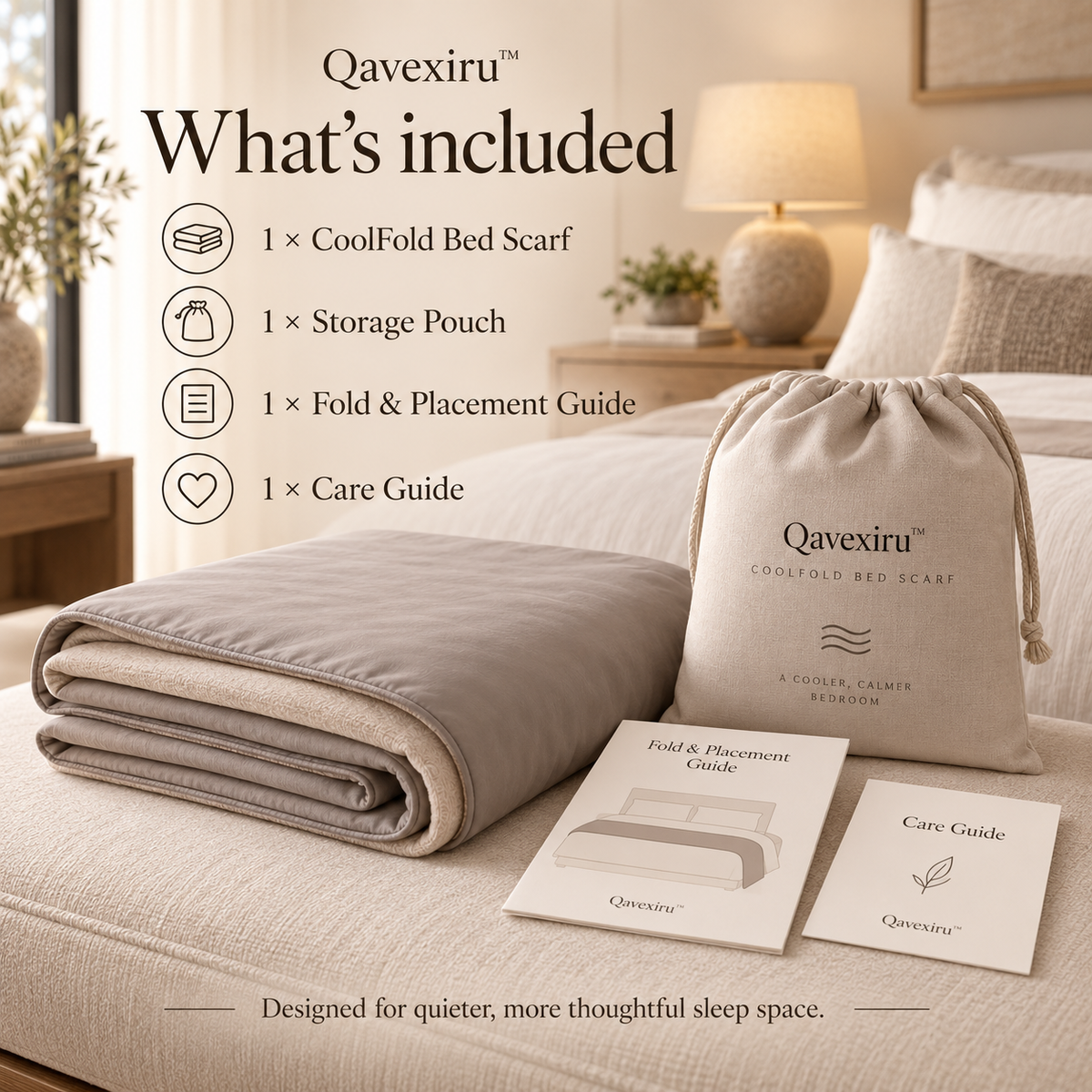 Qavexiru™ CoolFold Bed Scarf Cool the Part of the Bed That Actually Feels Too Warm