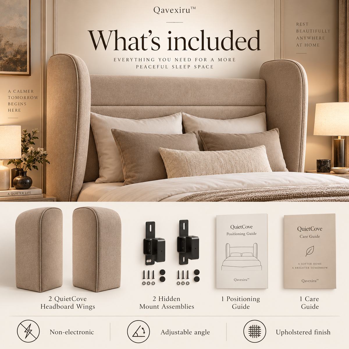 Qavexiru™ QuietCove Headboard Wings Turn the Head of Your Bed Into a Quieter, More Private Space