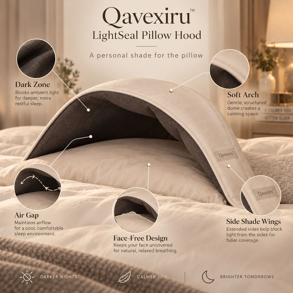 Qavexiru™ LightSeal Pillow Hood Darkness Without Wearing Anything on Your Face