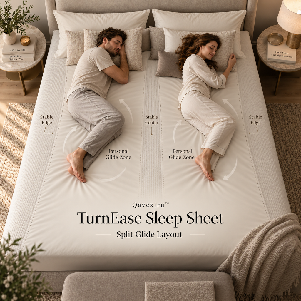 Qavexiru™ TurnEase Sleep Sheet Move More Easily Without Making the Whole Bed Slippery