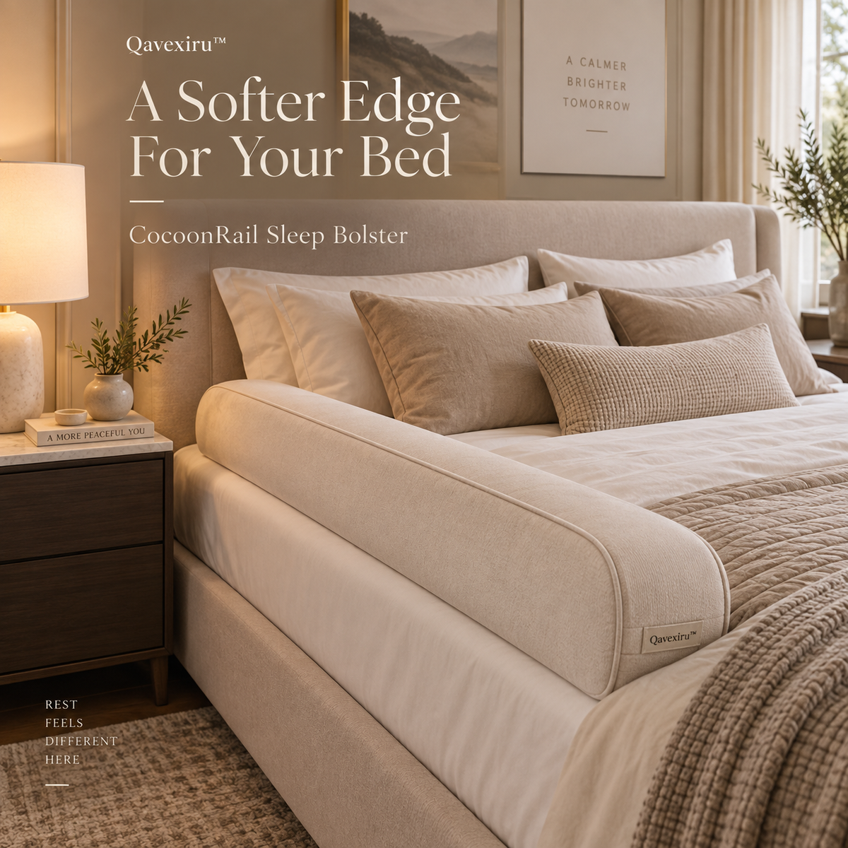 Qavexiru™ CocoonRail Sleep Bolster Give Your Bed a Softer Edge