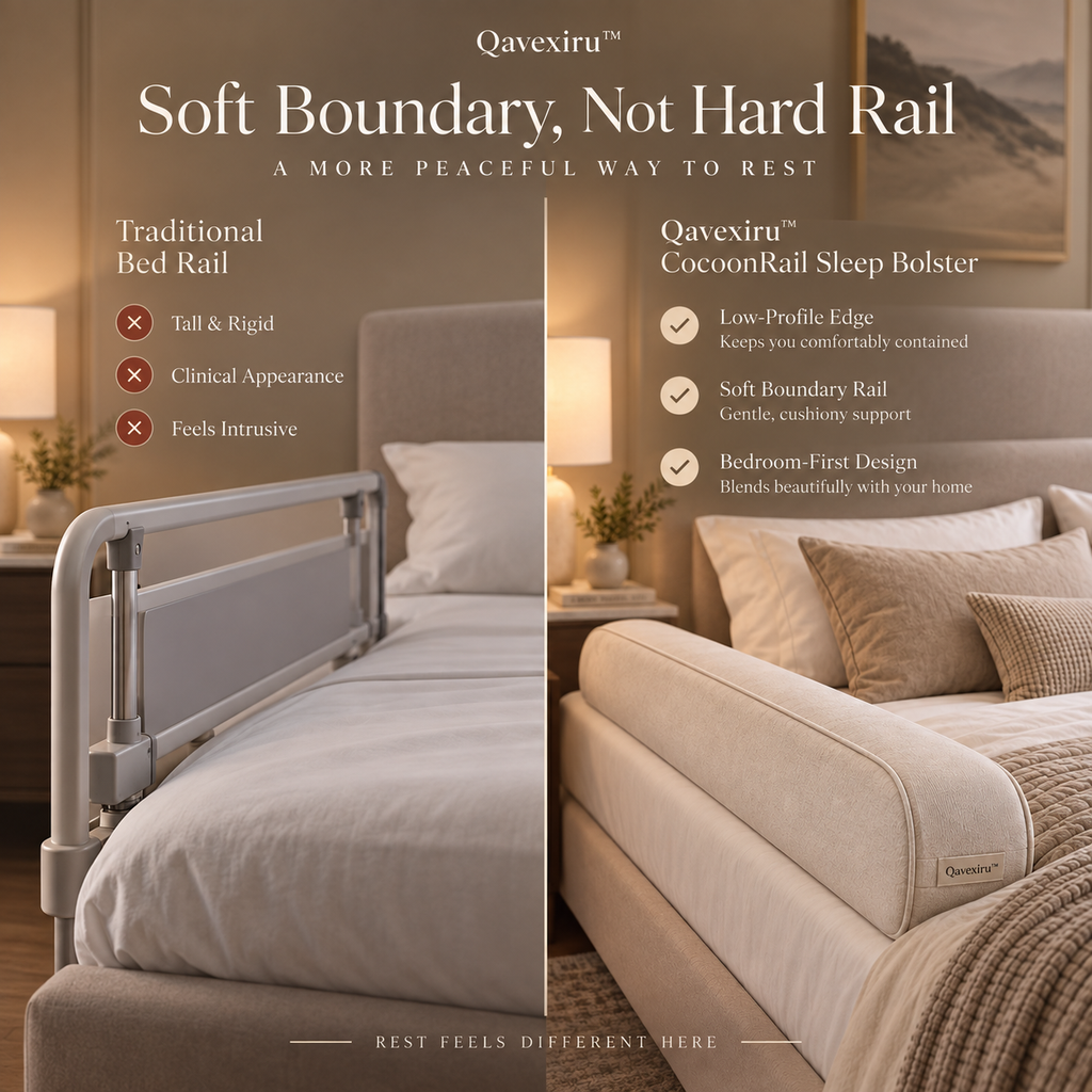 Qavexiru™ CocoonRail Sleep Bolster Give Your Bed a Softer Edge