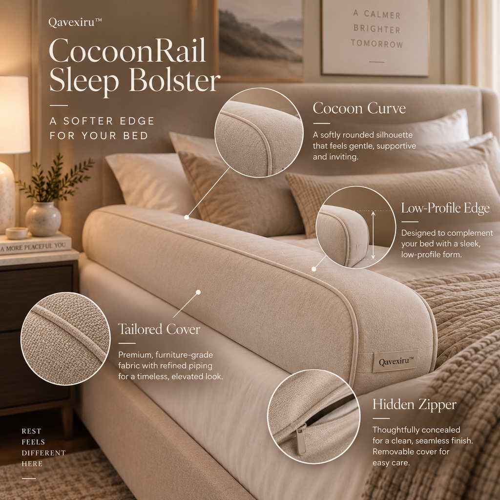Qavexiru™ CocoonRail Sleep Bolster Give Your Bed a Softer Edge