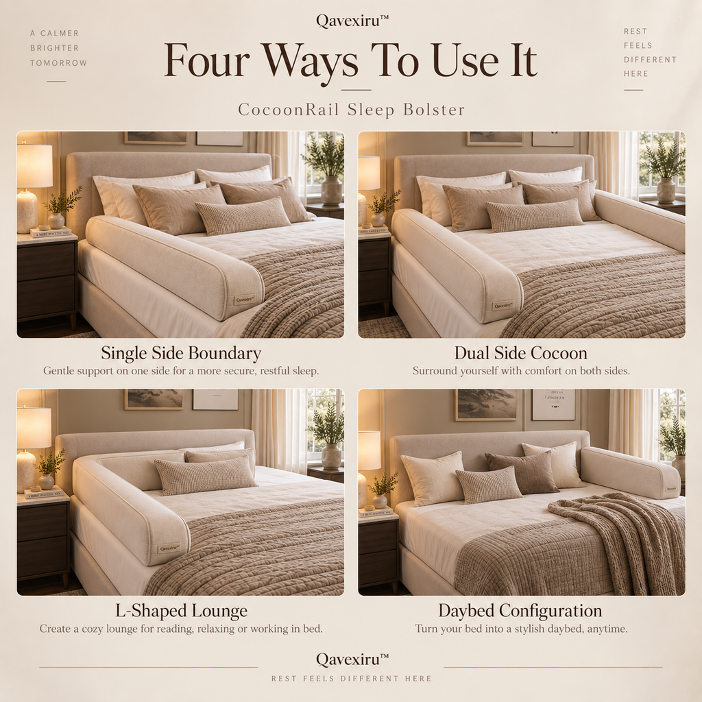 Qavexiru™ CocoonRail Sleep Bolster Give Your Bed a Softer Edge