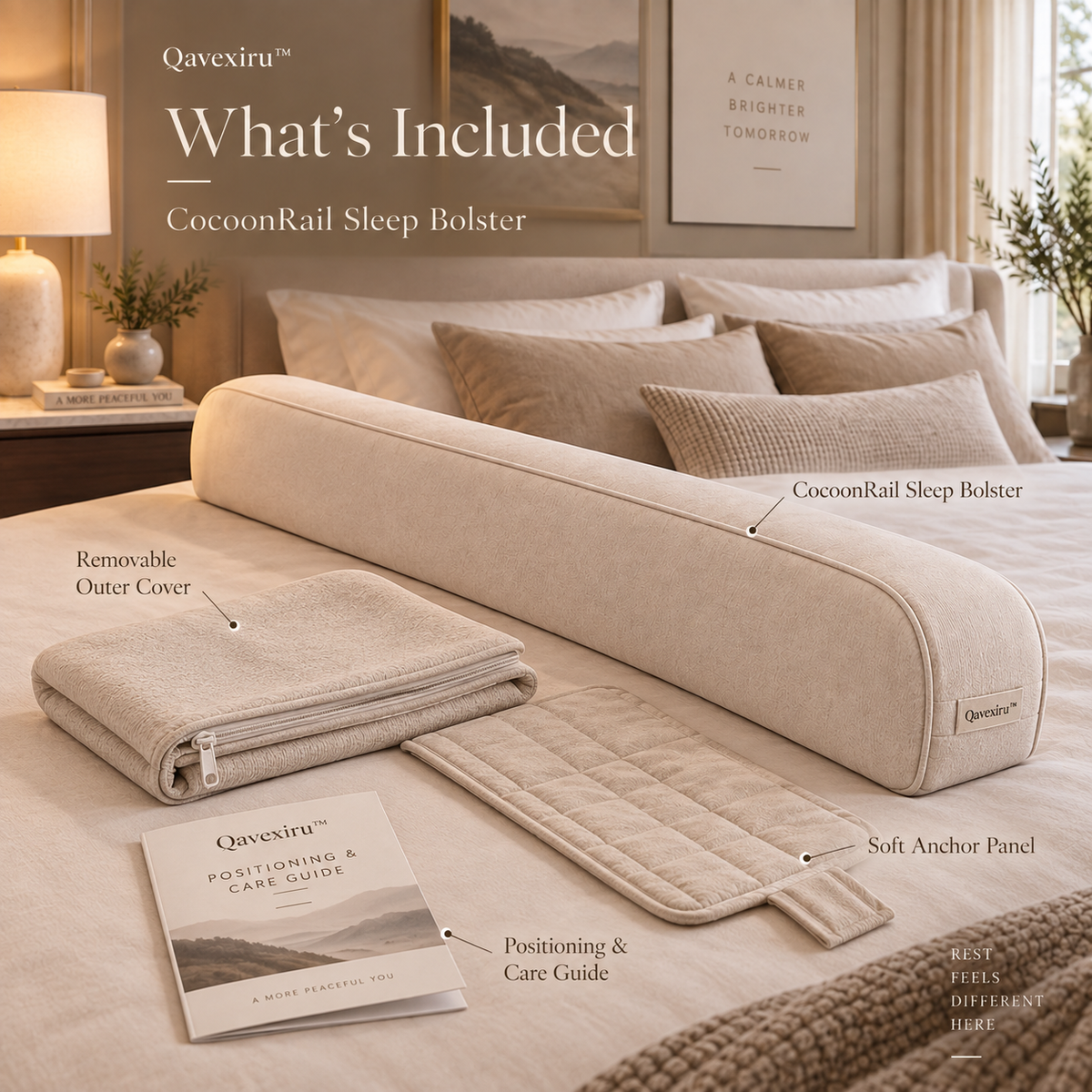 Qavexiru™ CocoonRail Sleep Bolster Give Your Bed a Softer Edge