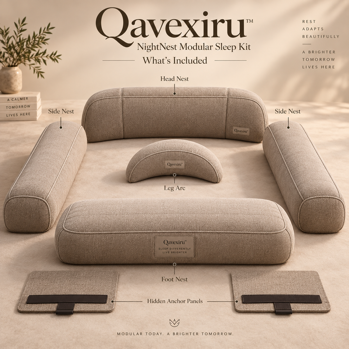 Qavexiru™ NightNest Modular Sleep Kit One Bed. More Than One Way to Settle In.