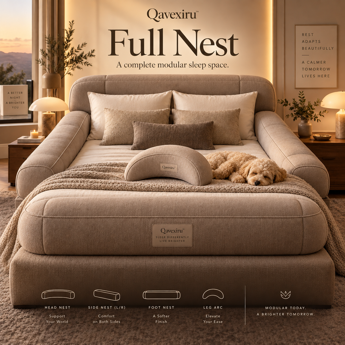 Qavexiru™ NightNest Modular Sleep Kit One Bed. More Than One Way to Settle In.